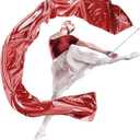 98" Dance Streamer with Scalable Rod, Gymnastics Dance Ribbon Artistic Twirling Ribbon, Church Worship Adoration Dance Banner for Dancer and Church Liturgical Praise(Red)