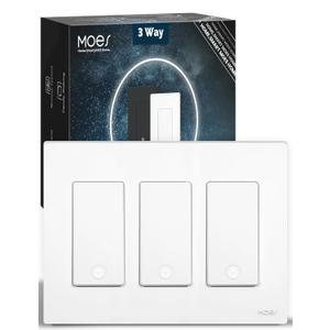 MOES Zigbee 3 Way Light Switch, 3 Gang Smart Wall Switches Single Pole, Require Neutral Wire, Support Remote Control, Compatible with Alexa/Google Assistant