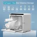 EUHOMY Countertop Dishwasher Portable with 6 Programs, 5L Built-in Water Tank for Apartments & RV, 167 High-Temp, No Hookup Needed, Mini Dishwasher with Baby Care, Air Dry/Quick/ECO/Fruit/Normal Mode