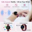 Fitpolo Smart Watch for Women Android iPhone, 1.27'' HD Fitness Tracker with Bluetooth Call & Answer, IP68 Waterproof, Heart Rate/SpO2/Sleep Monitor, Built-in AI Voice, 105+ Sports Modes (Purple)