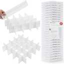 40Pcs Drawer Dividers, Adjustable Drawer Organizer for Socks, Underwear, Makeup, Can Help Tidy Kitchen, Bedroom, Dresser White
