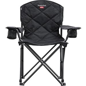 SUNNYFEEL XXL Oversized Camping Chair Heavy Duty 800 LBS for Big Tall People Padded Portable Folding Quad Lawn Chairs with Armrest Cup Holder & Pocket for Outdoor/Travel/Picnic/Camp/Sports, 27 inches x 41 inches x 42 inches