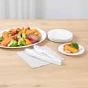 Restaurantware Disposable Serving Tongs 10 Count 9 Inch Plastic Scalloped Buffet Utensils Durable Secure-Grip White