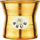 Brass Panch Jal Patra Achmani Pooja Kalash Lota with Spoon Holy Water Rituals Religious Spiritual Worship Prayer Home, Navratri Puja, Office, Temple Festivals Gift (2.5 Inches) Approx