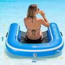 Inflatable Floating Pool Chair, Heavy Duty Pool Float Chair for Adults, Floating Chairs for Lake, Pool Lake Water Floats for Adults, 1 Pack-Dark Blue