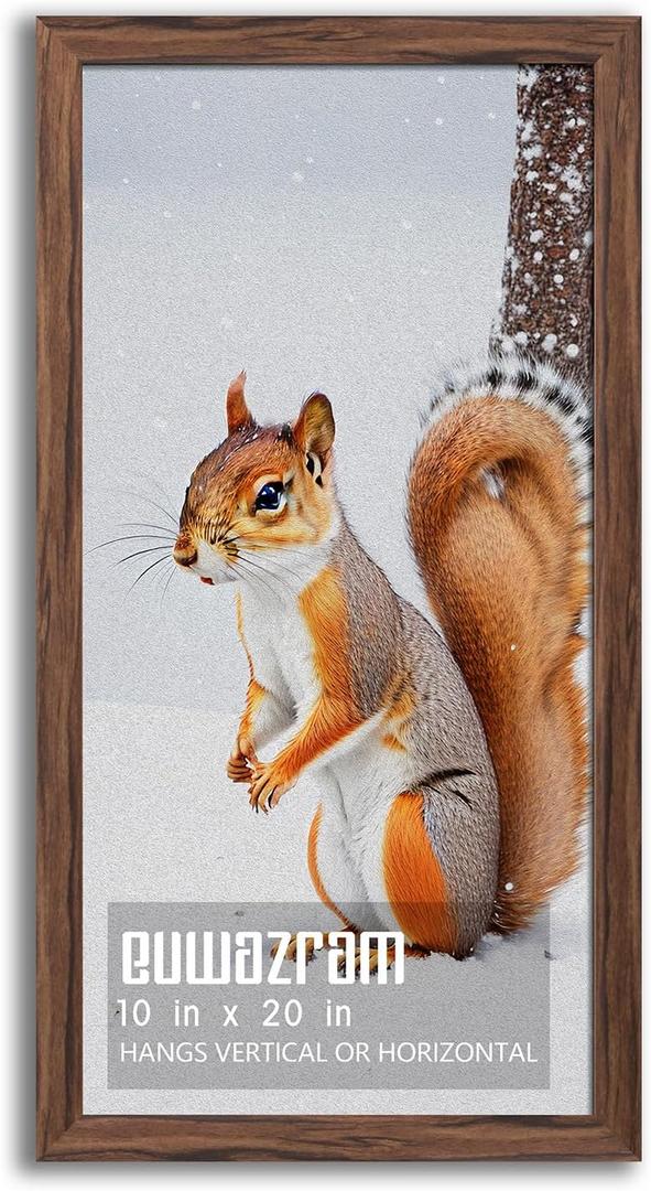 Rustic Walnut 10x20 Frame - Single Frame, 10 x 20 Poster Frame for Artwork, Puzzles, Photos and Movie Posters Picture Frames