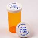 Prescription Pharmacy Vials -Amber Child Resistant Bottle -20 Dram- Push Down Caps-Pack of 8 -Medicine & Pill Container, Pharmacy Bottle, Pharmacy Container, Plastic Container