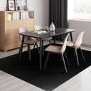 Vicwe Area Mat for Hard Floor, 4'6' Area Rug for Home, PVC Non-Slip Floor Protector for Dining Room, Large Anti-Scratch Floor Mats for Laundry Room, Kitchen, Bedroom (Black)