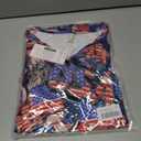 American Flag Shirts Women Veterans Day USA T Shirt Long Sleeve Patriotic Proud Memorial Christmas V Neck Tops (M)