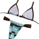 Thong Bikini Set for Women Triangle High Cut Cheeky Bathing Suit for Beach Pool Summer Swimwear (Blue, M)