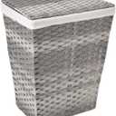 Whitmor Liner and Lid Laundry Hamper, Gray Wash