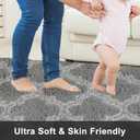 Puremy Shag Area Rug 5x7 Feet Extra Soft Rugs for Living Room, High Pile Indoor Carpet for Bedroom, Kids Room, Nursery, Home Decor, Geometric, Light Grey/White