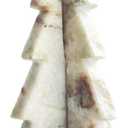 Creative CoOp Interlocking Marble Tree Decor, Mint and Chocolate Brown Marble Coloring