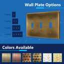 LIDER Toggle Light Switch Metal Wall Plate, Switch Cover, Corrosion Resistant, Mid-Size 3-Gang 4.88" x 6.77", LMWP-13M-AB, Steel, Plated Antique Brass, 1-Pack