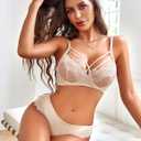 Avidlove Lingerie Set for Women 2 Pieces Bra and Panty Sets Lace Babydoll Lingerie Outfits (S)