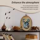 AEHIE Vintage Easter Chinoiserie Egg Oval Wall Art Decor, Blue and White Egg Canvas Artwork Framed, Farmhouse Chinoiserie Floral Easter Picture Oval Wall Art for Home Bedroom Living Room Decor, 11x8.5