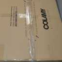 COLAMY Upholstered Dining Chairs Set of 2, Fabric Kitchen Chairs with Padded Seat & Back, Solid Wood Legs, Modern Simple Dining Room Chairs for Kitchen, Dining Room, Living Room, Blue