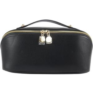 Large Capacity Travel Makeup Bag Organizer Makeup bag Set  Includes Transparent Pouch & Dust Bag PU Leather Cosmetic Bag Toiletry Bag for Women With Dividers, Handle Portable Design (Full Black) Large Capacity Travel Makeup Bag Organizer Makeup bag Set  Includes Transparent Pouch & Dust Bag PU Leather Cosmetic Bag Toiletry Bag for Women With Dividers, Handle Portable Design (Full Black)