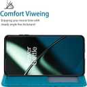 Case for OnePlus 11 Case, One Plus 11 5G PHB110 Wallet Case with Tempered Glass Screen Protector, Flower Leather Flip Credit Card Holder Stand Phone Cover Cases for OnePlus 11 5G Blue