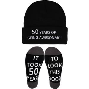 50th 60th 70th Birthday Gifts for Men Him Fathers Day Dad Gifts from Daughter Son Wife Funny Socks for Men Him