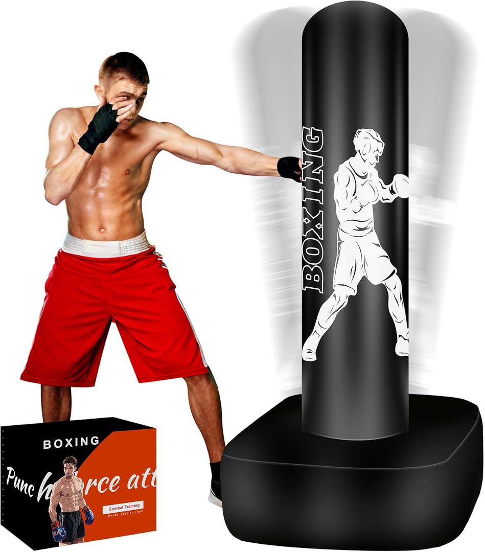 Freestanding Punching Bag with Stand, 70" Heavy Boxing Bag for Adults & Teens, Kickboxing Training Equipment for Men & Women, Fitness Muay Thai MMA Beginner