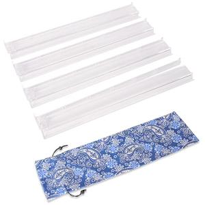 GUSTARIA Mahjong All-in-One Tile Rack & Pusher with Bag, Clear Acrylic Mahjong Combo, Modern American Majiang, Set of 4, White