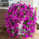 Faux Bougainvillea Artificial Flowers Plants for Outdoors Outside Decoration, 2 pcs Purple Fake Flowers UV Resistant Look Real Silk Long Trailing Vines for Front Door Porch Planter Urn Patio Garden