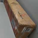 Bamboo Dual Monitor Stand with Storage, Curved Double Computer Laptop Stand Desk Shelf Organizer with Sliding Doors (42 inch)