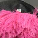 Liveinu Long Plush Calming Pet Bed Cuddler Pet Bed for Dogs and Cats Fluffy Faux Fur Dog Bed with Anti Slip Bottom Machine Washable Pet Sleep Bed Crate Mat Hot Pink M (25"x19"x4")