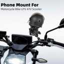 Motorcycle Phone Mount with Vibration Dampener, Waterproof, Sunproof, Aluminum Alloy Handlebar Mounting Base, One-Handed Operation Motorcycle Universal Phone Holder for 4.7"-7.2" Smartphones