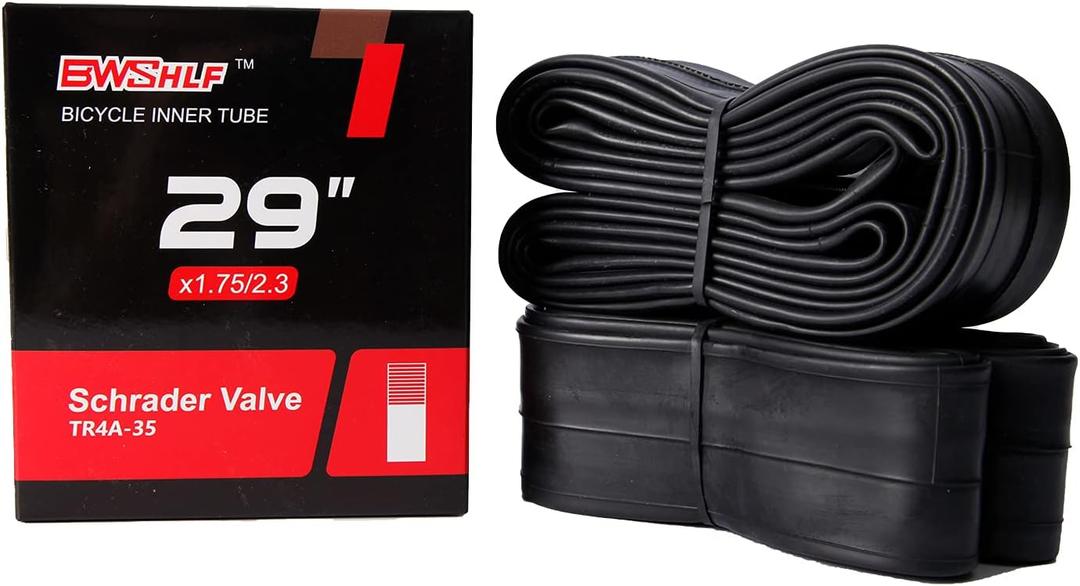 BWSHLF 29 Inch Bike Tube (2 Pack), Mountain Bike Inner Tube, MTB Bicycle Replacement Fit 1.75-2.3, Schrader 35mm
