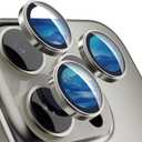 MAGEASY Sapphire Lens Protector for iPhone 16 Pro 6.3" & iPhone 16 Pro Max 6.9" (3 Lens) - Titanium | Lenz