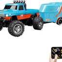 Mini Rc Truck, 1:64 Scale Monster Truck Remote Control Car with Lights, 2.4Ghz Remote Control, Speed/Steering Adjustable (Blue-A)