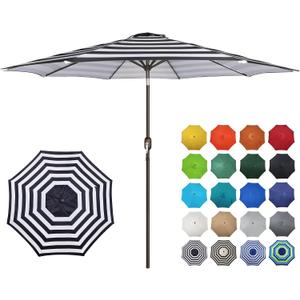 Blissun 10FT Outdoor Patio Umbrella, Outdoor Table Umbrella, Yard Umbrella, Market Umbrella with 8 Sturdy Ribs, Push Button Tilt and Crank