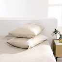 TUMEI 100% Linen Pillow Cases King, Set of 2 King Size Linen Bed Pillow Shams Cover Washed Solid Color Natural Flax Soft Breathable, (35.83"×20.08")