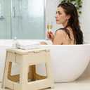 Foldable Shower Stool for Shaving Legs, Plastic Shower Foot Rest for Inside Shower,11.9" High Anti-Slip Foot Step to Shave Leg Small Folding Bench Shaving Stool for Travel/Bathroom