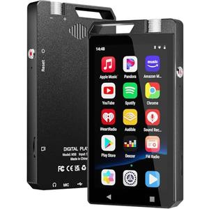 Aeheqkl 96GB MP3 Player with Bluetooth & WiFi, 4" HD Full Touch Screen MP4 Player (3GB RAM+32GB ROM), Supports Spotify, Amazon Music & YouTube, 1080P Video Without Conversion, Includes 64GB Card