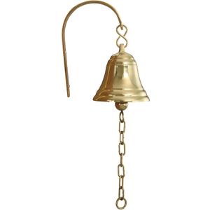 Vintage Cast Iron Dinner Bell as Entry Door Bell, Outside Hanging Decor or Indoor Decoration Wall Antique Farm and Front Gate Bell, Shiney Gold