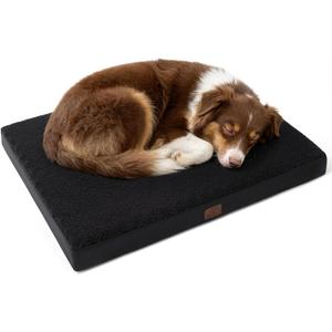 Bedsure Dog Bed for Large Dogs - Orthopedic Waterproof Puppy Beds with Removable Washable Cover, Egg Crate Foam Pet Mat, Suitable for Pet Up to 65 lbs (36"L x 27"W x 3"Th, Black)