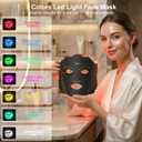 Red Light Therapy for Face, LED Face Mask Light Therapy, Rechargeable Red Light Therapy Mask for Face with Comfortable Light-Blocking Eye Protection & Timing Function At Home, Black