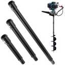 3 PCS Auger Extension Drill Bits, 3/4 Shaft Earth Auger1 Drill Bit Extension, Auger Drill Bit Extension2 Bar, Garden Spiral Hole Drill Bit Extension1 Rod, Post Hole Digger Replacement (Regular version)