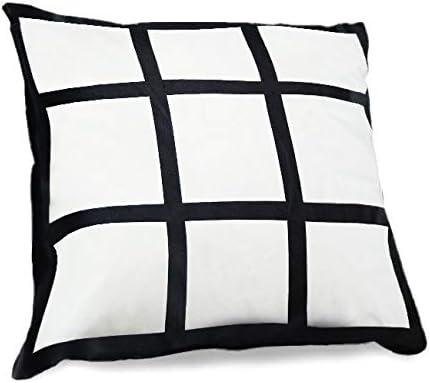 Sublimation Blanks Pillow Cases Cushion Cover Throw Pillow Covers 18" x 18" Sublimation Short Plush Photo Panel Pillow Covers 10PCS (Black Back)