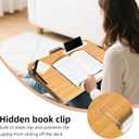 Wishacc Portable Bamboo Lap Desk Tray, Natural Wood, Large 21.1 x 12.9 Inch, for Home Office