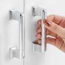 10 Pack 3 Inch Hole Centers, Polished Chrome Cabinet Pulls Chrome Cabinet Handles Chrome Kitchen Hardware for Cabinets ZP2206 Drawer Bedroom Dresser Bathroom Vanity Cupboard Closet