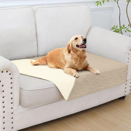 hyha Waterproof Dog Blanket, Soft Pet Bed Blankets, Waterproof Sofa Couch Cover for Dogs Washable, Reversible Pet Couch Covers for Sofa Furniture (30x53 Inch, Taupe/Beige)