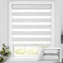 UNISHADES No Drill Cordless Zebra Blinds for Windows, Linen High Precision Fabrics, 21" W x 64" H Linen - Grey
