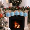 Syhood 8 Pcs 6 Inch Velvet Christmas Balls Large Velvet Ornaments Balls Xmas Tree Decorations Hanging Flocked Ornaments for Christmas Tree Home Garland Holiday Party Decor (Dusty Blue)