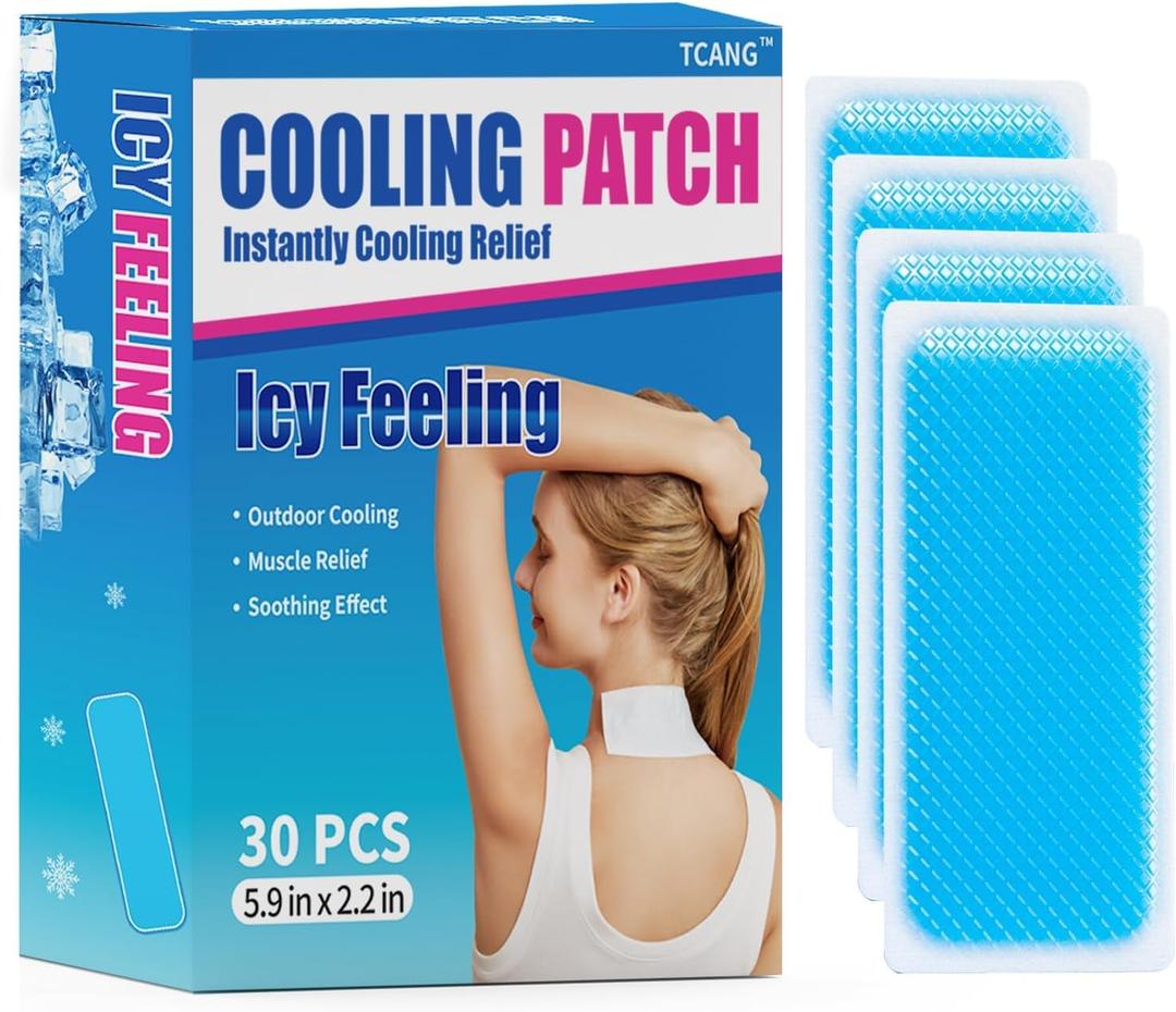 30 Pack Instant Cooling Ice Packs for Outdoor Activities Summer Heat Relief - Large Disposable Cooling Patches for Neck Body, Camping Hiking Sports, Instant Temperature Drop