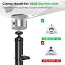 EDUP LOVE Starlink Mini Clamp Mount for RV Camper Roof Rack Balcony, 2026 Upgraded Adjustable Aluminum Tripod Pole Bracket with 1/4"-20 & 3/8"-16 Thread, Fit for Starlink Mini/ Mini X