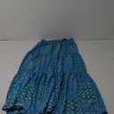 EARKOHA Womens Casual High Waist Tie Paisley Print Long Maxi Skirt with Pockets (Large, Green)